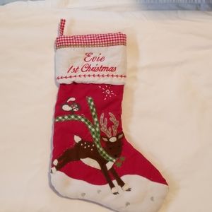 Pottery Barn first Christmas stocking, Evie
